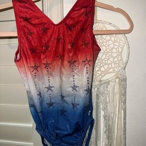 Red White and Blue GK Gymnastics Leotard